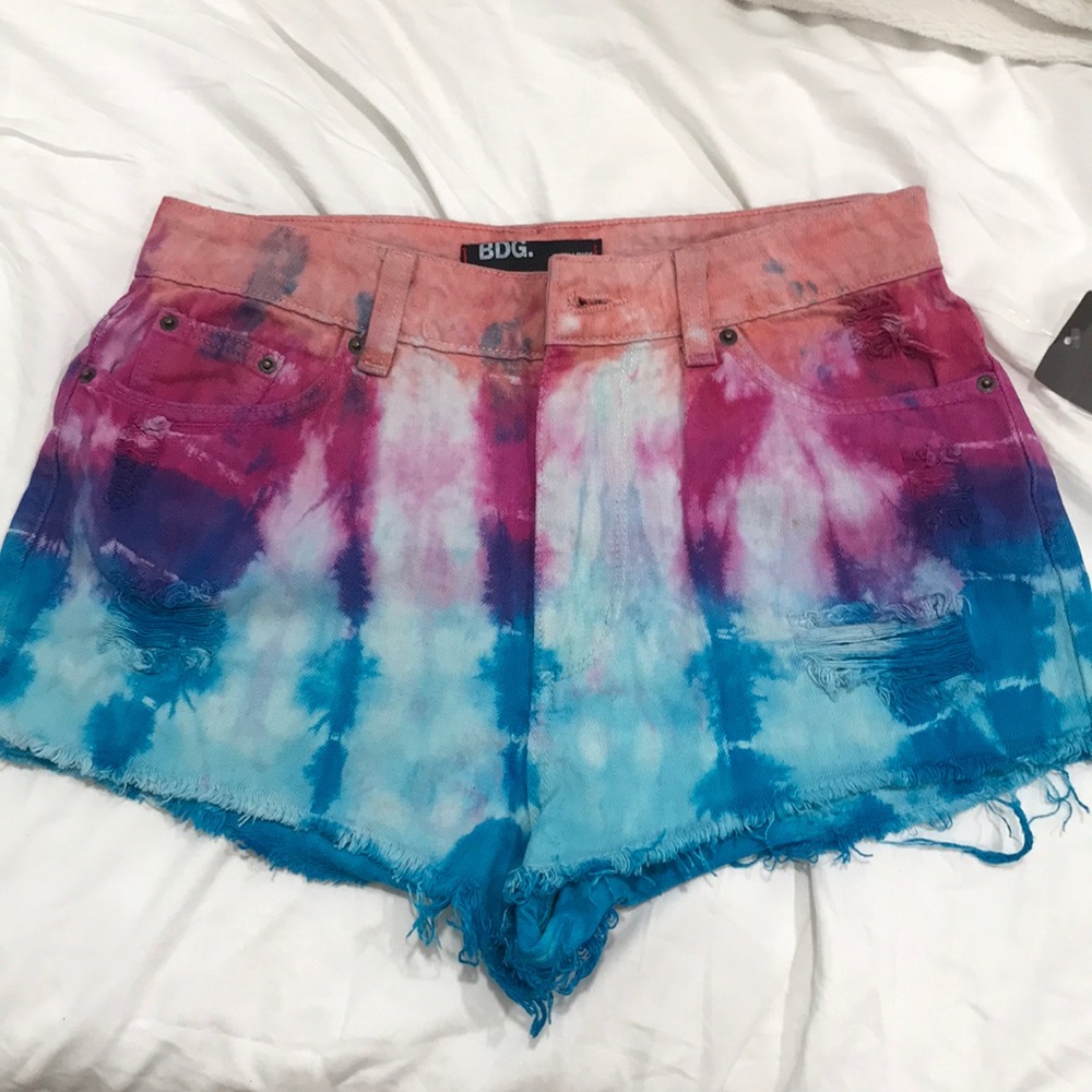 UO BDG High Rise Cheeky Tie Dye Shorts
